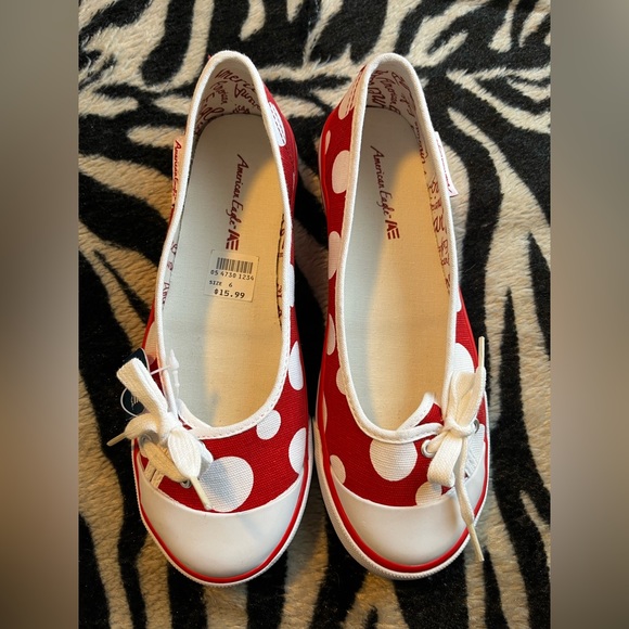 American Eagle Outfitters Shoes - NWT American Eagle sneakers. Size 6. Red with white polka dots.